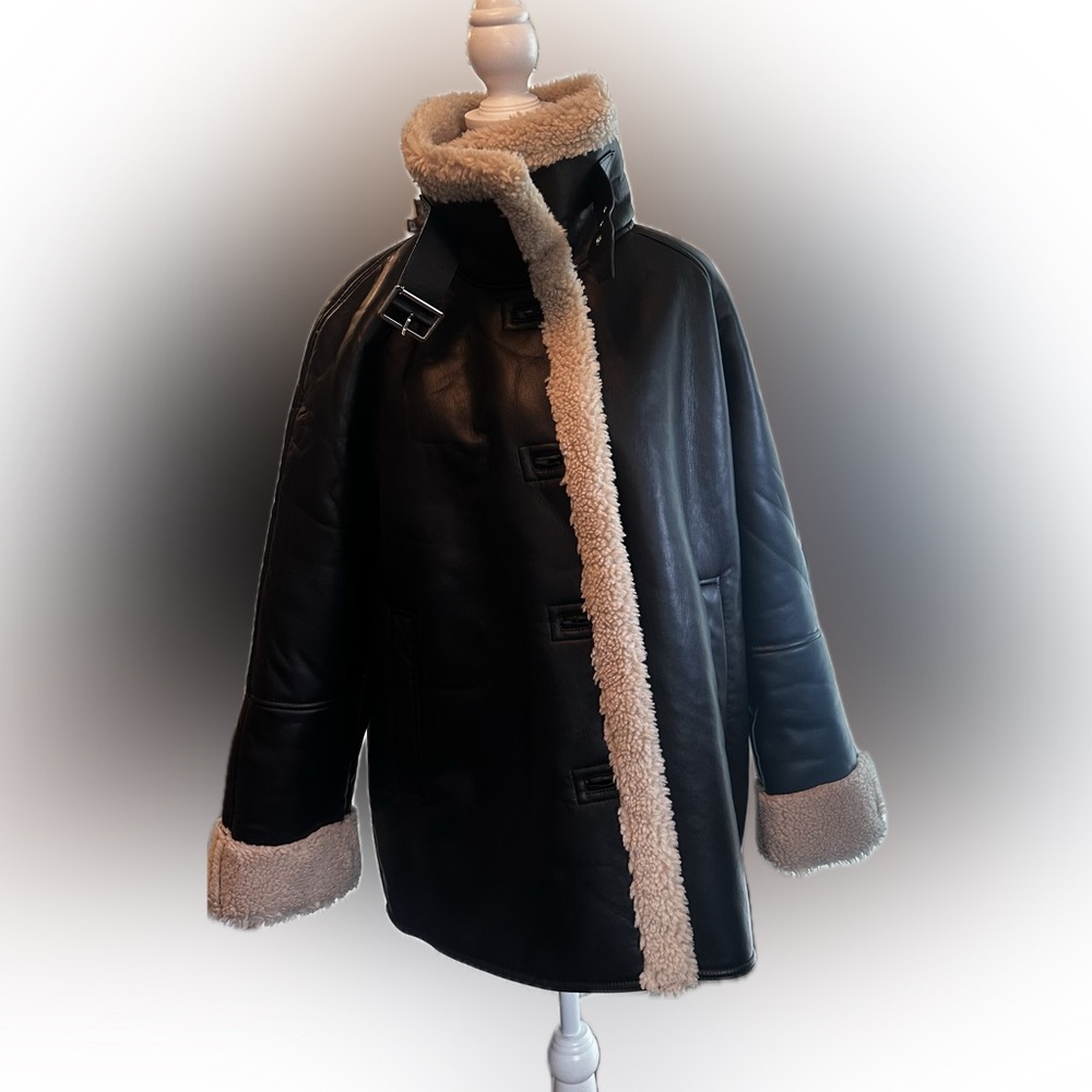Zara Black Shearling Lined Jacket